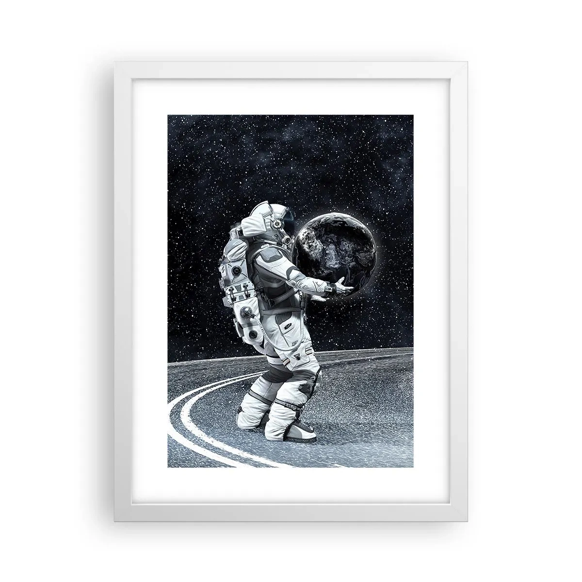 Affiche dans un cadre blanc - Poster - Sur la Voie Lactée - 30x40 cm