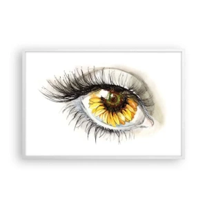 Affiche dans un cadre blanc - Poster - Un look aussi chaud que l'été - 91x61 cm