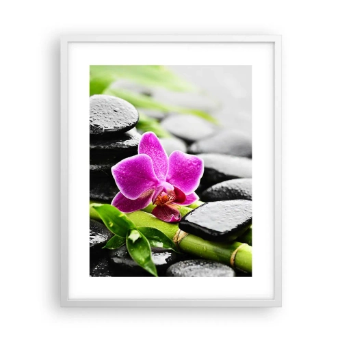 Affiche dans un cadre blanc - Poster - Dans un équilibre de calme - 40x50 cm