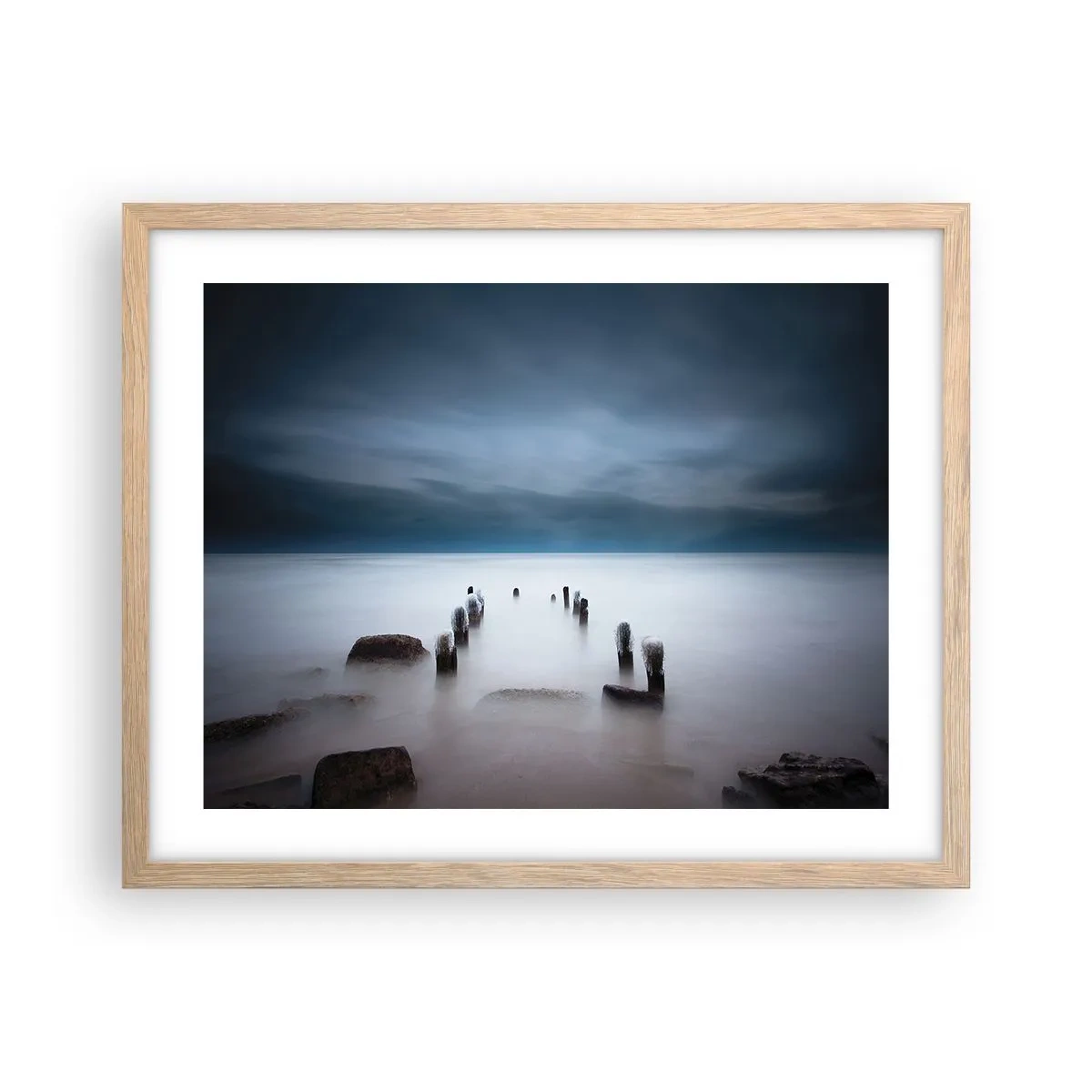 Affiche dans un chêne clair - Poster - Lac pensif - 50x40 cm