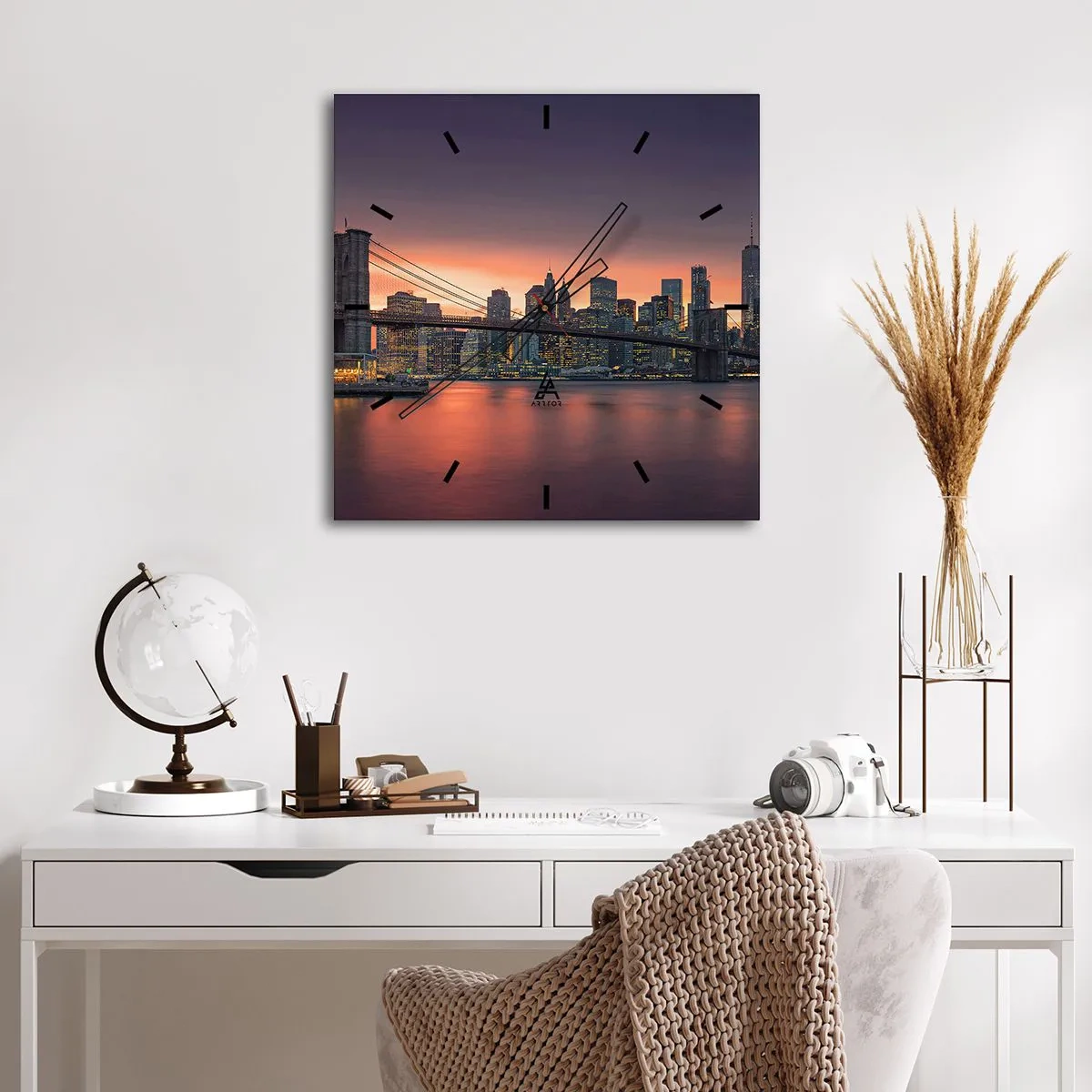 Horloge murale - Pendule murale - Immergé dans le silence lilas - 30x30 cm