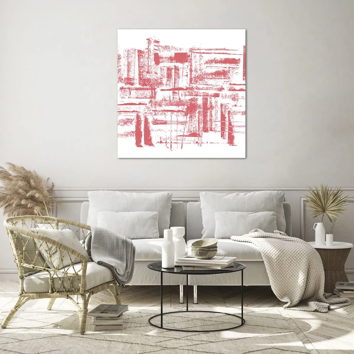 Impression sur verre - Image sur verre - La ville rouge - 30x30 cm