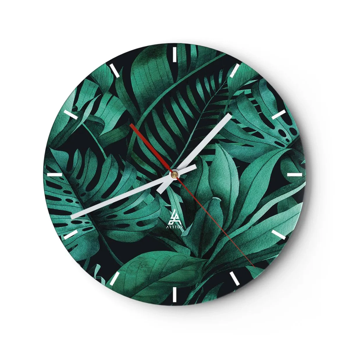 Horloge murale - Pendule murale - Profondeur du vert tropical - 40x40 cm