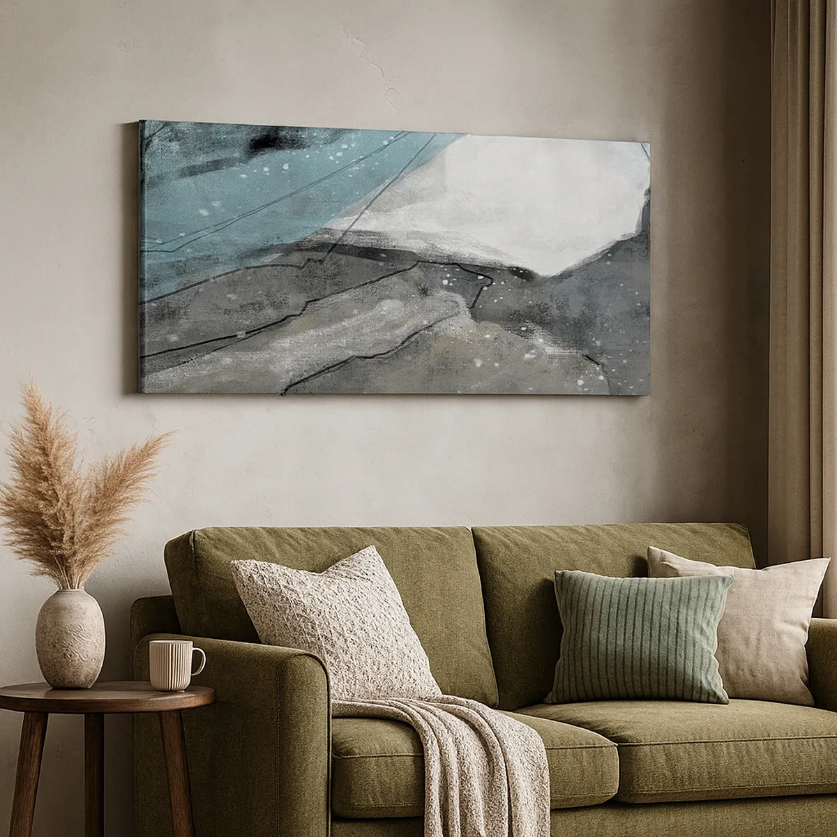 Impression sur toile - Image sur toile - Résumé : roches et glace - 30x30 cm