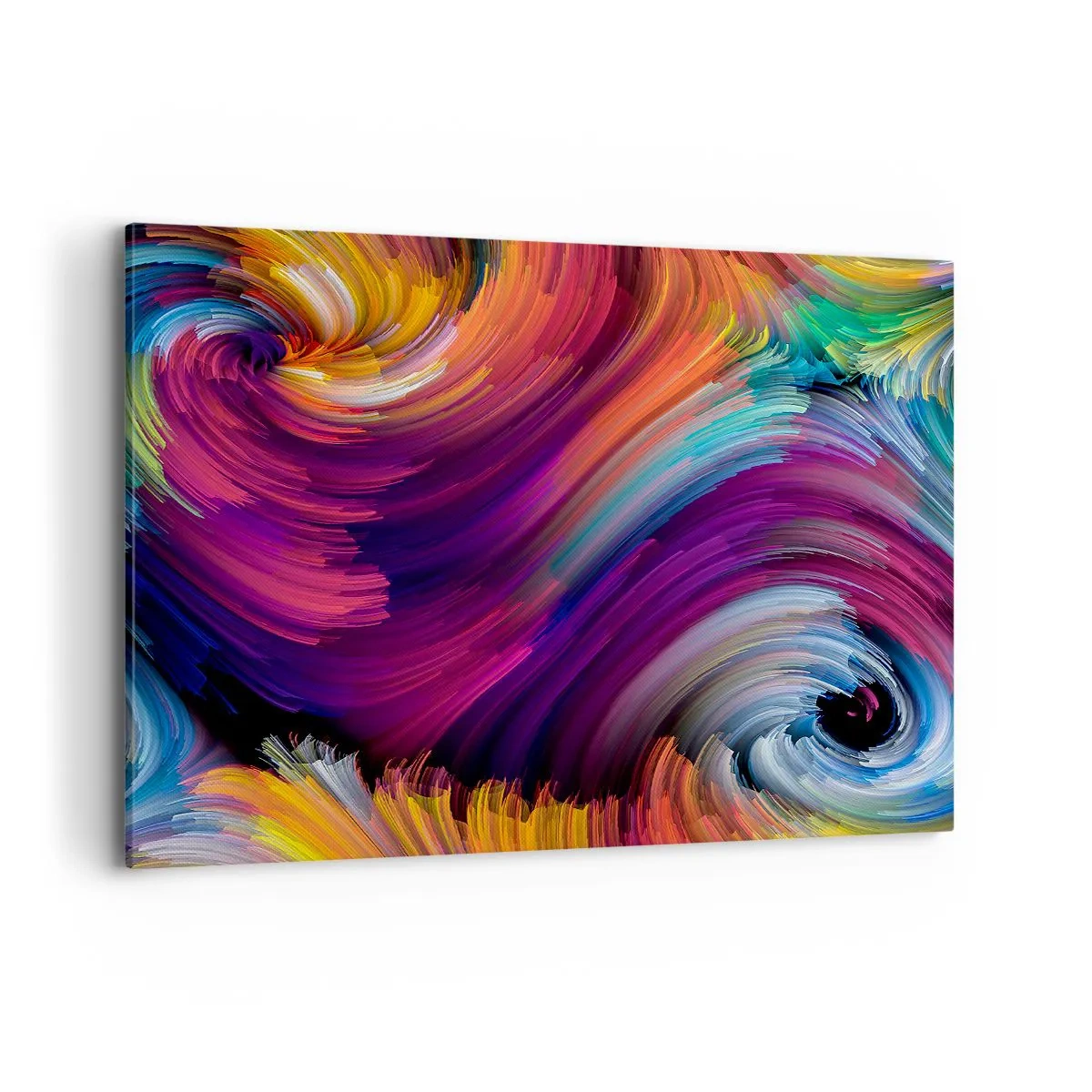 Impression sur toile - Image sur toile - Tourbillons abstraits aux couleurs vibrantes - 120x80cm - Le début d'un nouveau monde - Décoration murale moderne pour le salon et la chambre ARTTOR