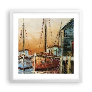 Affiche dans un cadre blanc - Poster - Retour tranquille - 40x40 cm