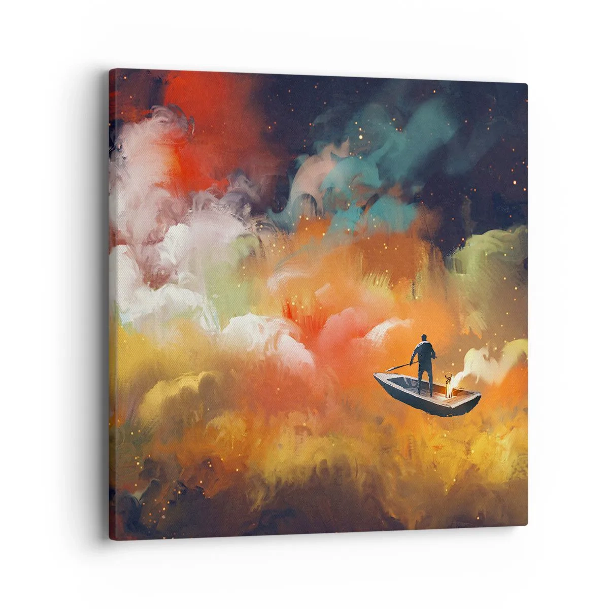 Impression sur toile - Image sur toile - En bateau à travers la galaxie - 40x40 cm