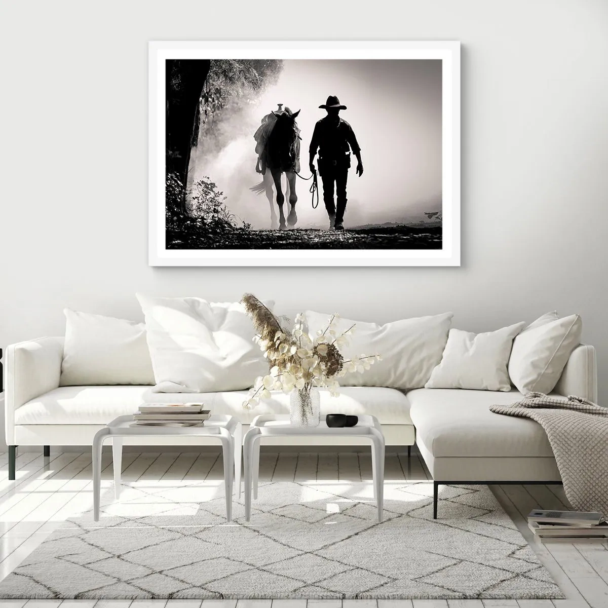 Affiche dans un cadre blanc - Poster - Matinée texane - 40x30 cm