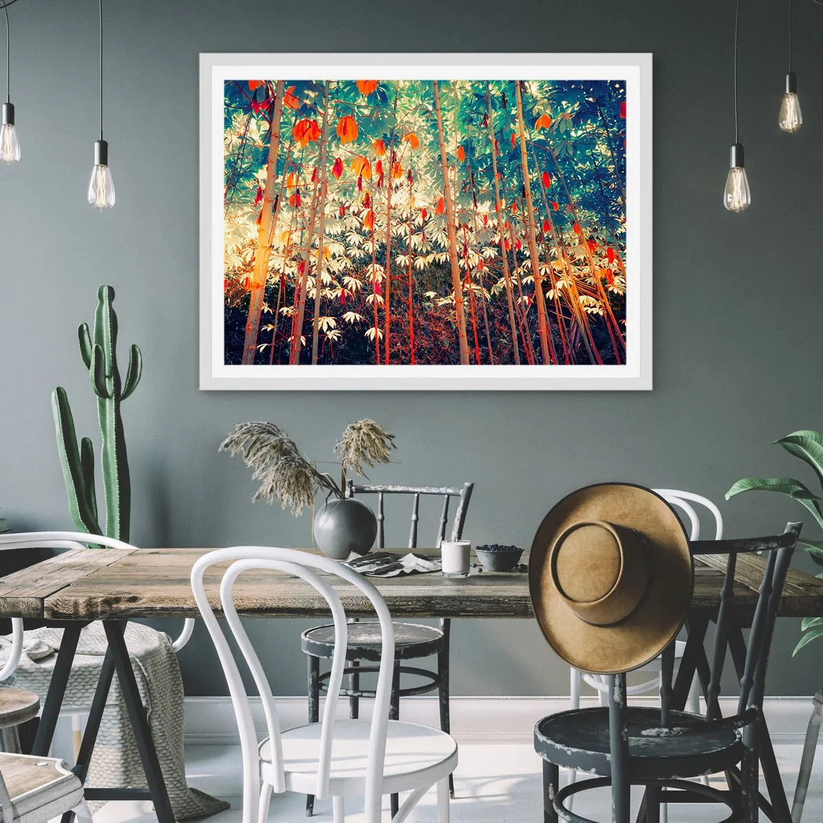 Affiche dans un cadre blanc - Poster - La vie secrète des feuilles - 100x70 cm