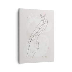 Impression sur toile - Image sur toile - Une esquisse de silhouette subtile dans un style minimaliste - 50x70cm - Trompe l'oeil - Décoration murale moderne pour le salon et la chambre ARTTOR