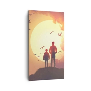 Impression sur toile - Image sur toile - Face à face avec le soleil - 45x80 cm