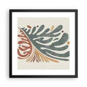 Affiche dans un cadre noir - Poster - Feuille multicolore - 40x40 cm