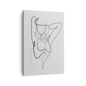 Impression sur toile - Image sur toile - Contour minimaliste d'une silhouette féminine - 70x100cm - Vraiment, tu es comme ça... - Décoration murale moderne pour le salon et la chambre ARTTOR