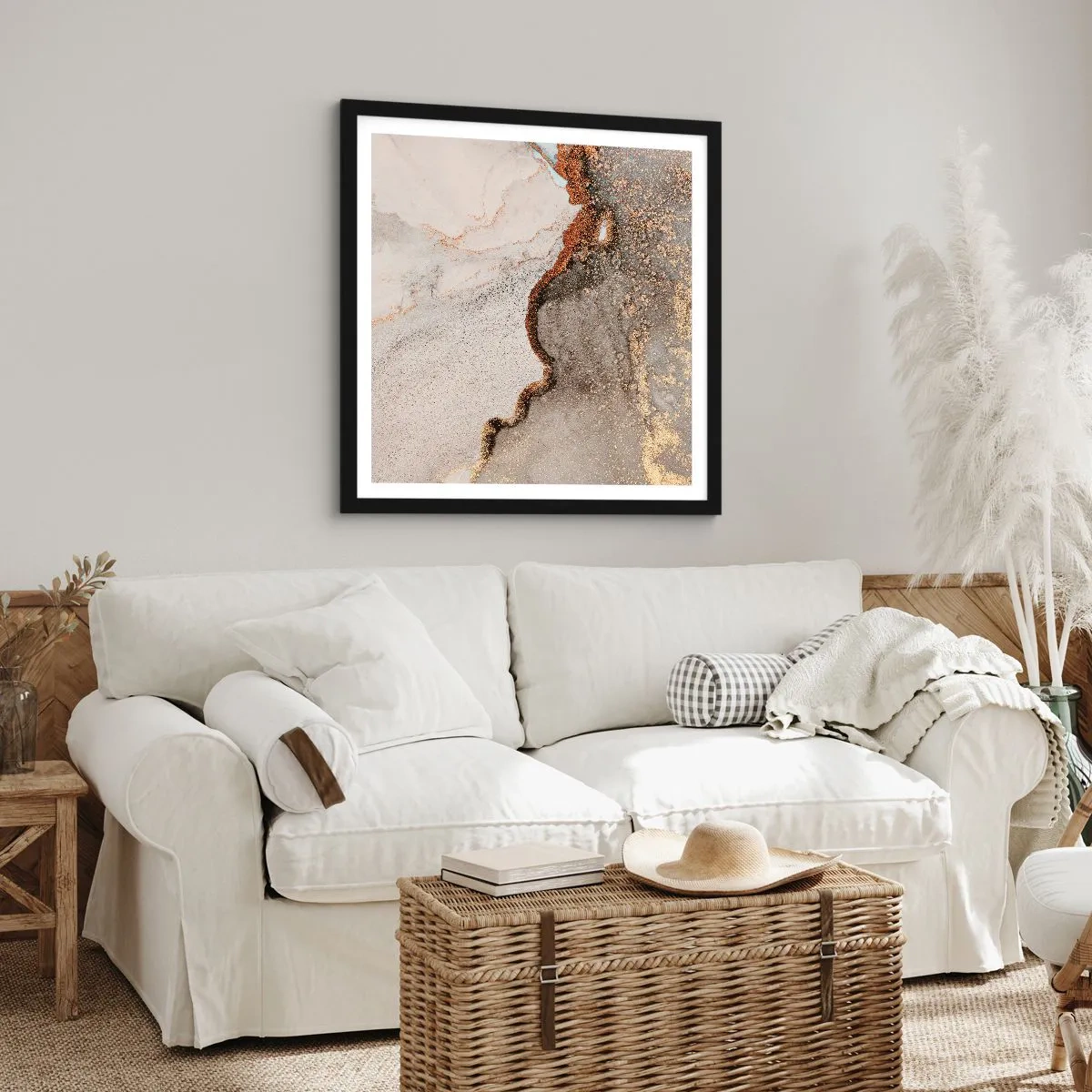 Affiche dans un cadre noir - Poster - Aux frontières des couleurs - 40x40 cm