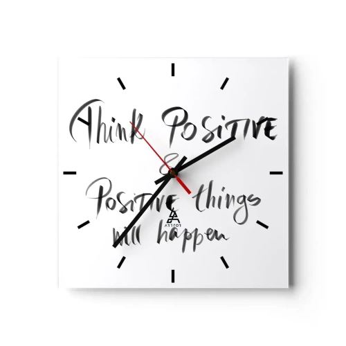 Horloge murale - Pendule murale - Lettrage inspirant en noir sur fond blanc - 30x30cm - Comment vivre? - Décoration murale moderne pour le salon et la chambre ARTTOR