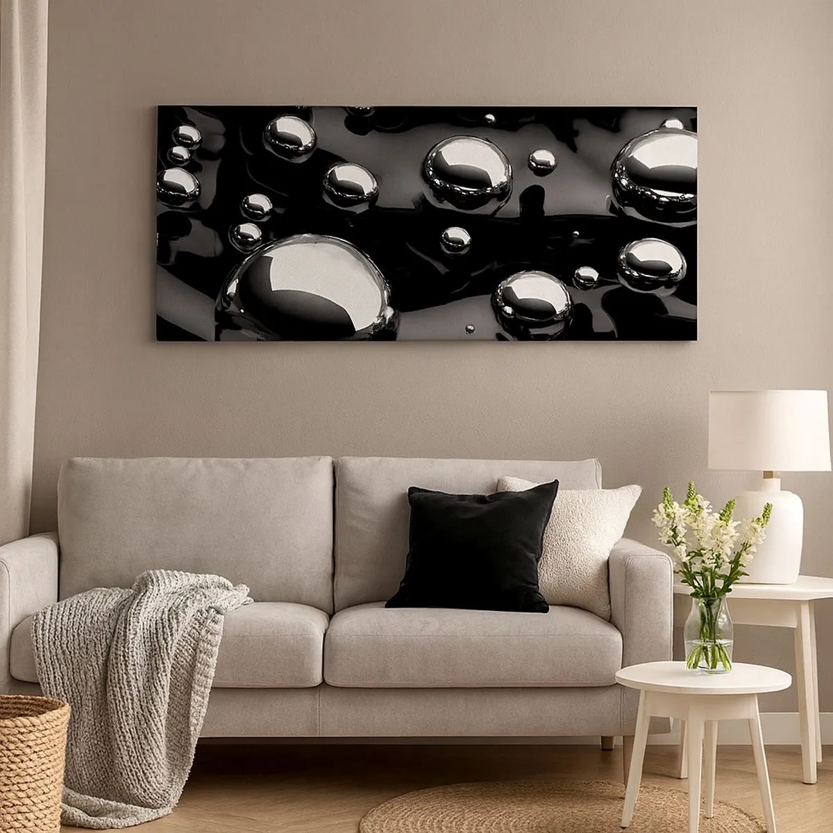 Impression sur toile - Image sur toile - D'un ton noir - 100x40 cm