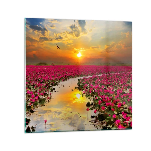 Impression sur verre - Image sur verre - La vie secrète du lac - 60x60 cm