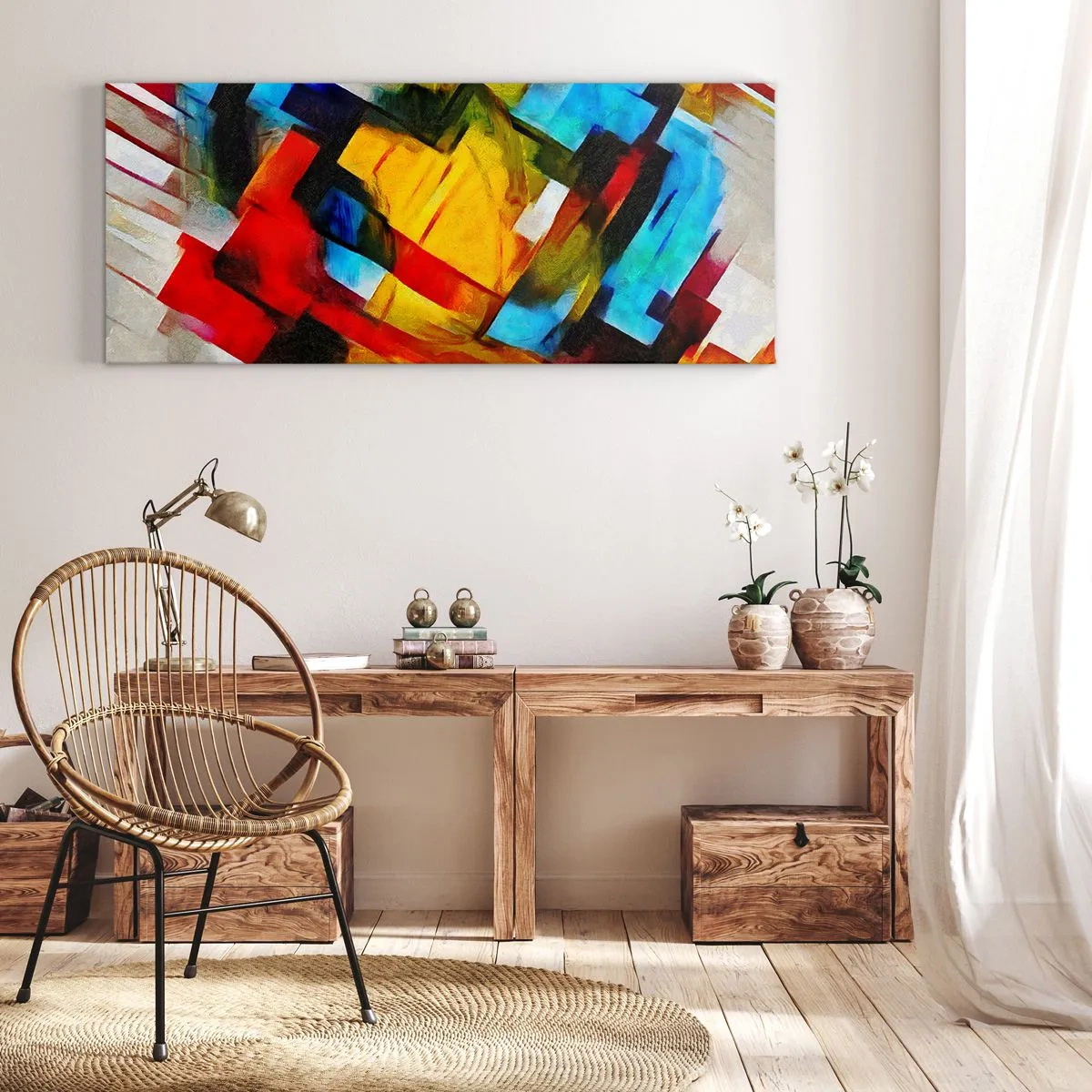 Impression sur toile - Image sur toile - Une superposition multicolore - 90x30 cm