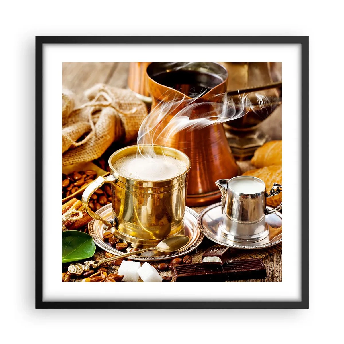 Affiche dans un cadre noir - Poster - Bonne journée! - 50x50 cm