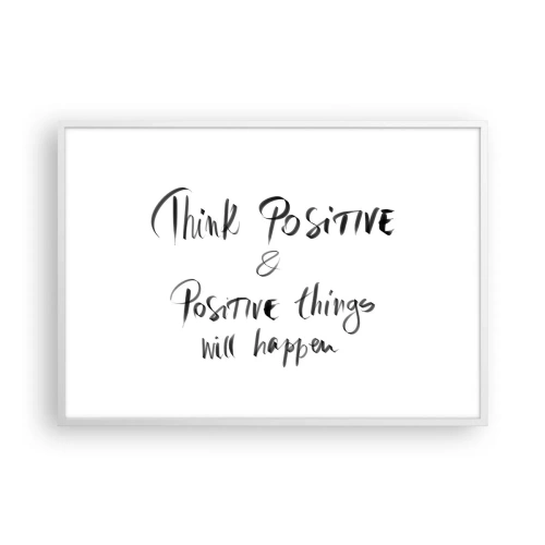 Affiche dans un cadre blanc - Poster - Comment vivre? - 100x70 cm