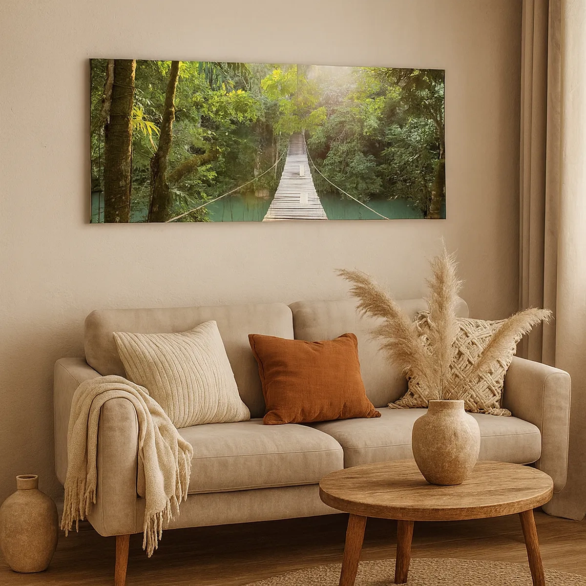 Impression sur toile - Image sur toile - De l'eau azur à la forêt azur - 30x30 cm