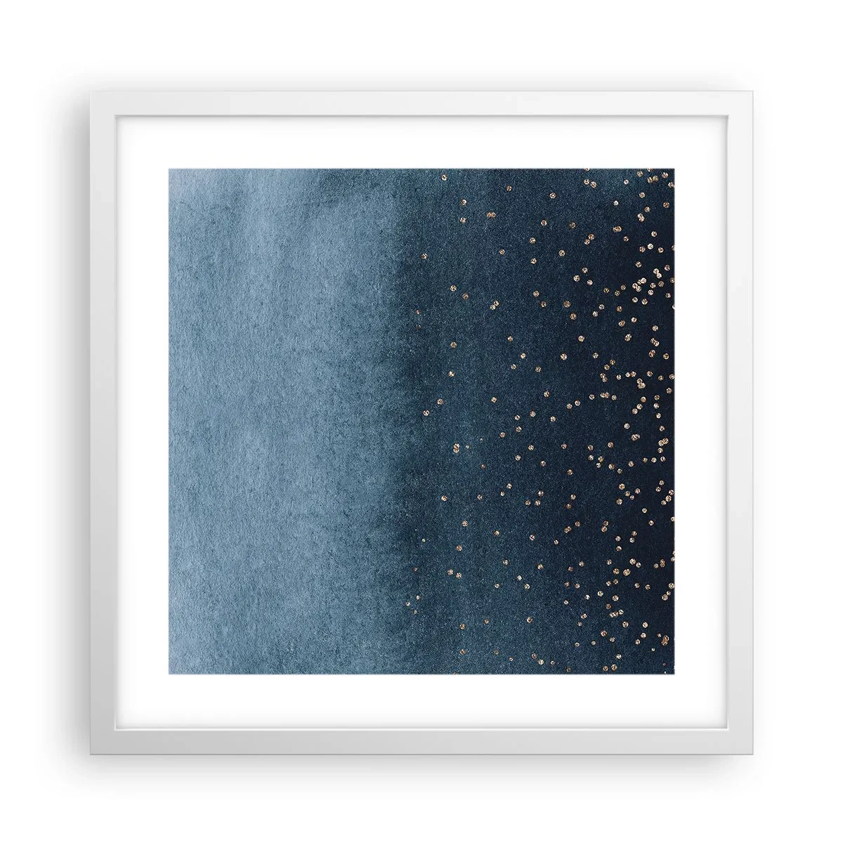 Affiche dans un cadre blanc - Poster - Composition - phases bleues - 40x40 cm