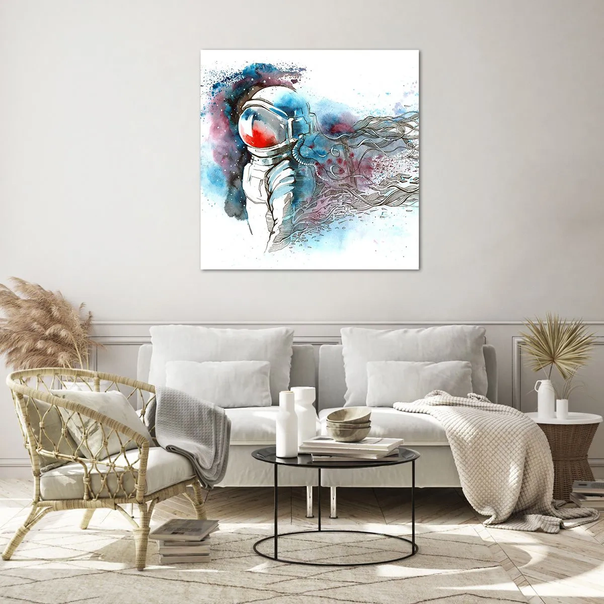 Impression sur verre - Image sur verre - Seul avec l'espace - 30x30 cm