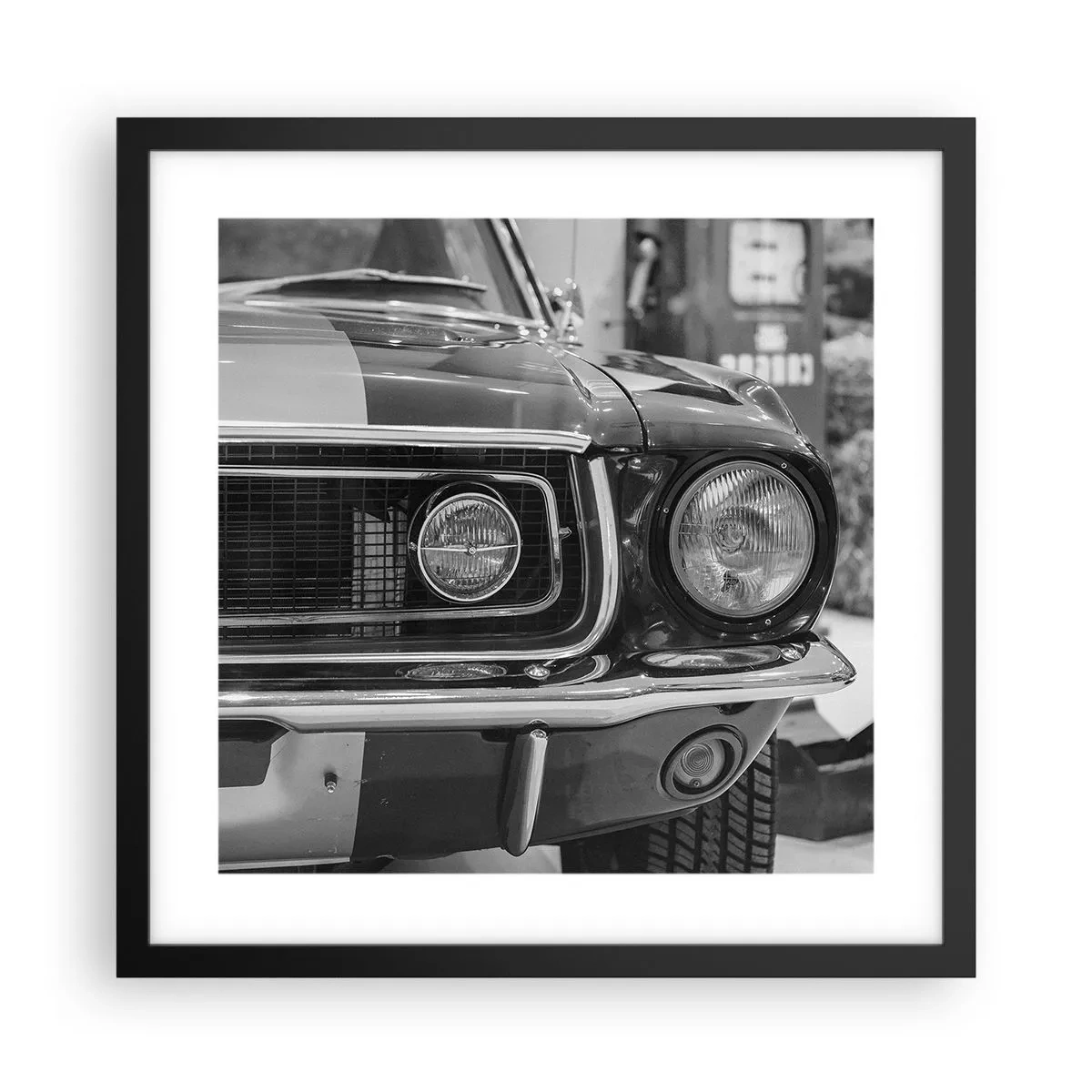 Affiche dans un cadre noir - Poster - Conduire dur - 40x40 cm