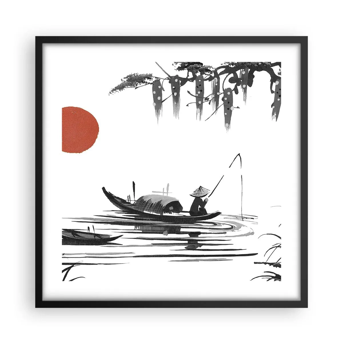 Affiche dans un cadre noir - Poster - Après-midi asiatique - 50x50 cm