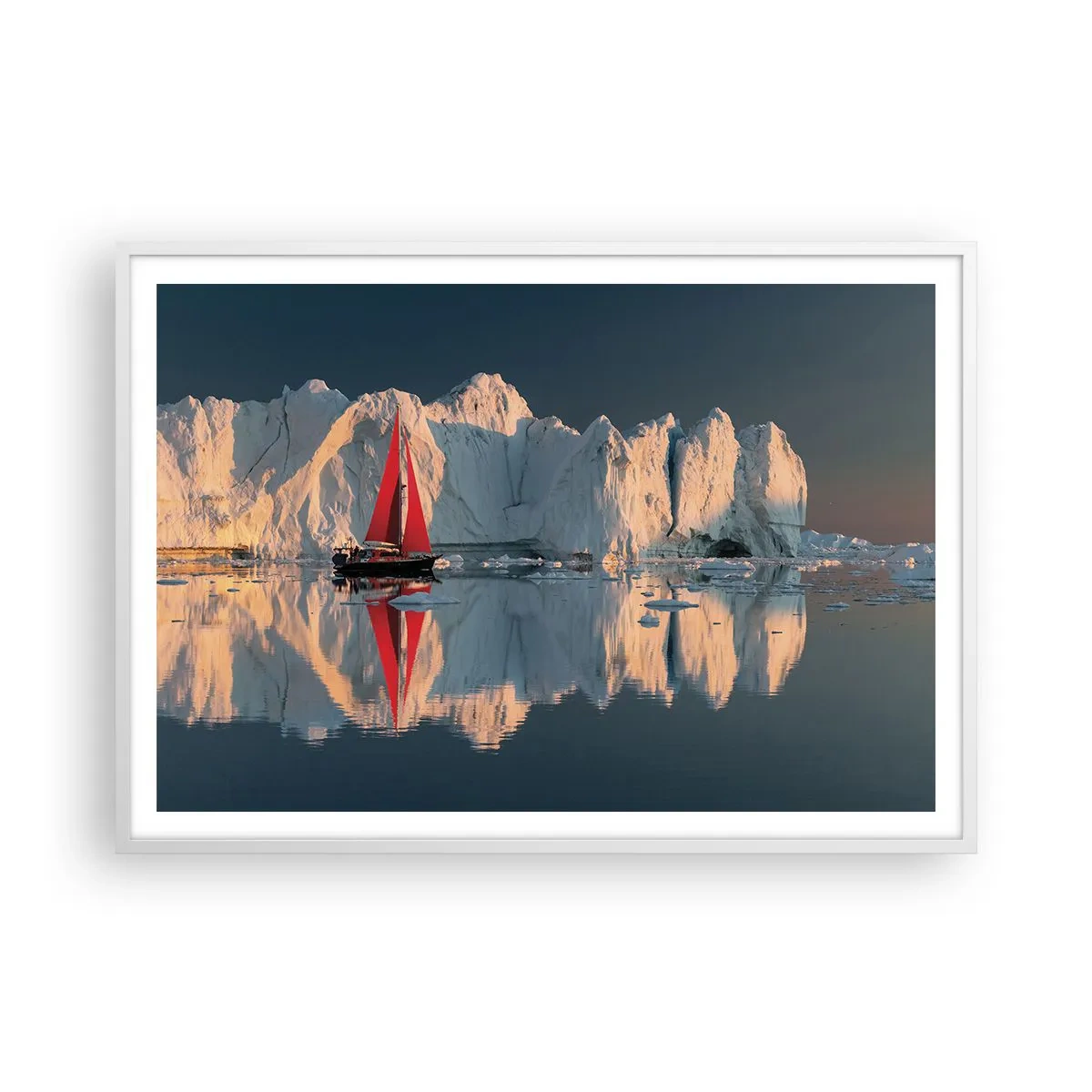 Affiche dans un cadre blanc - Poster - Aux limites du monde - 100x70 cm