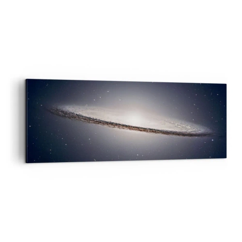 Impression sur toile - Image sur toile - Une galaxie spirale sur fond d'espace étoilé - 140x50cm - Il y a bien longtemps, dans une galaxie très lointaine… - Décoration murale moderne pour le salon et la chambre ARTTOR