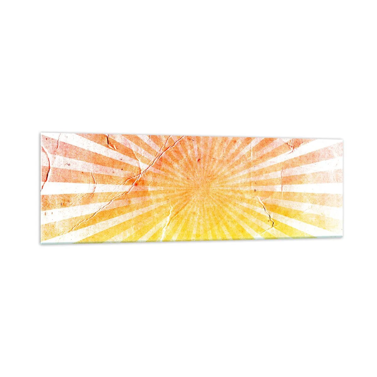 Impression sur verre - Image sur verre - Rayons de soleil dans les tons orange et jaune - 160x50cm - Levant et couchant - Décoration murale moderne pour le salon et la chambre ARTTOR