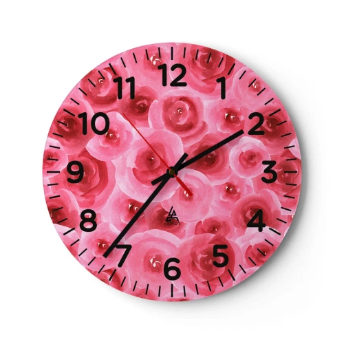 Horloge murale - Pendule murale - Roses en-haut et en-bas - 40x40 cm
