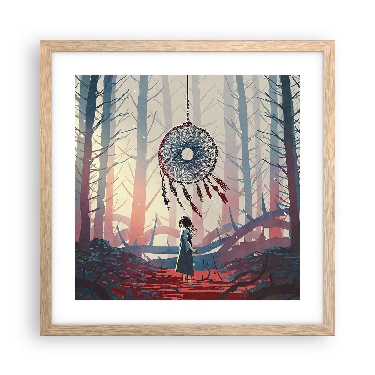 Affiche dans un chêne clair - Poster - Rituel secret du bonheur - 40x40 cm