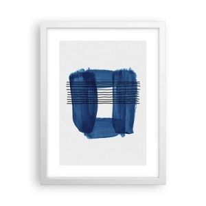 Affiche dans un cadre blanc - Poster - Composition noire-bleue - 30x40 cm