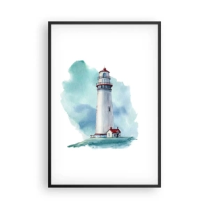 Affiche dans un cadre noir - Poster - La douce sœur du bleu - 61x91 cm