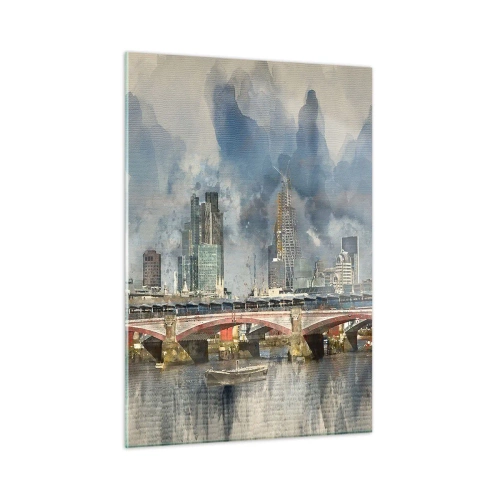 Impression sur verre - Image sur verre - Londres dans toute sa splendeur - 50x70cm - Londres dans toute sa splendeur - Décoration murale moderne pour le salon et la chambre ARTTOR
