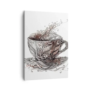 Impression sur toile - Image sur toile - Tasse à café décorative avec un motif artistique - 50x70cm - Du thé, bon pour tout - Décoration murale moderne pour le salon et la chambre ARTTOR
