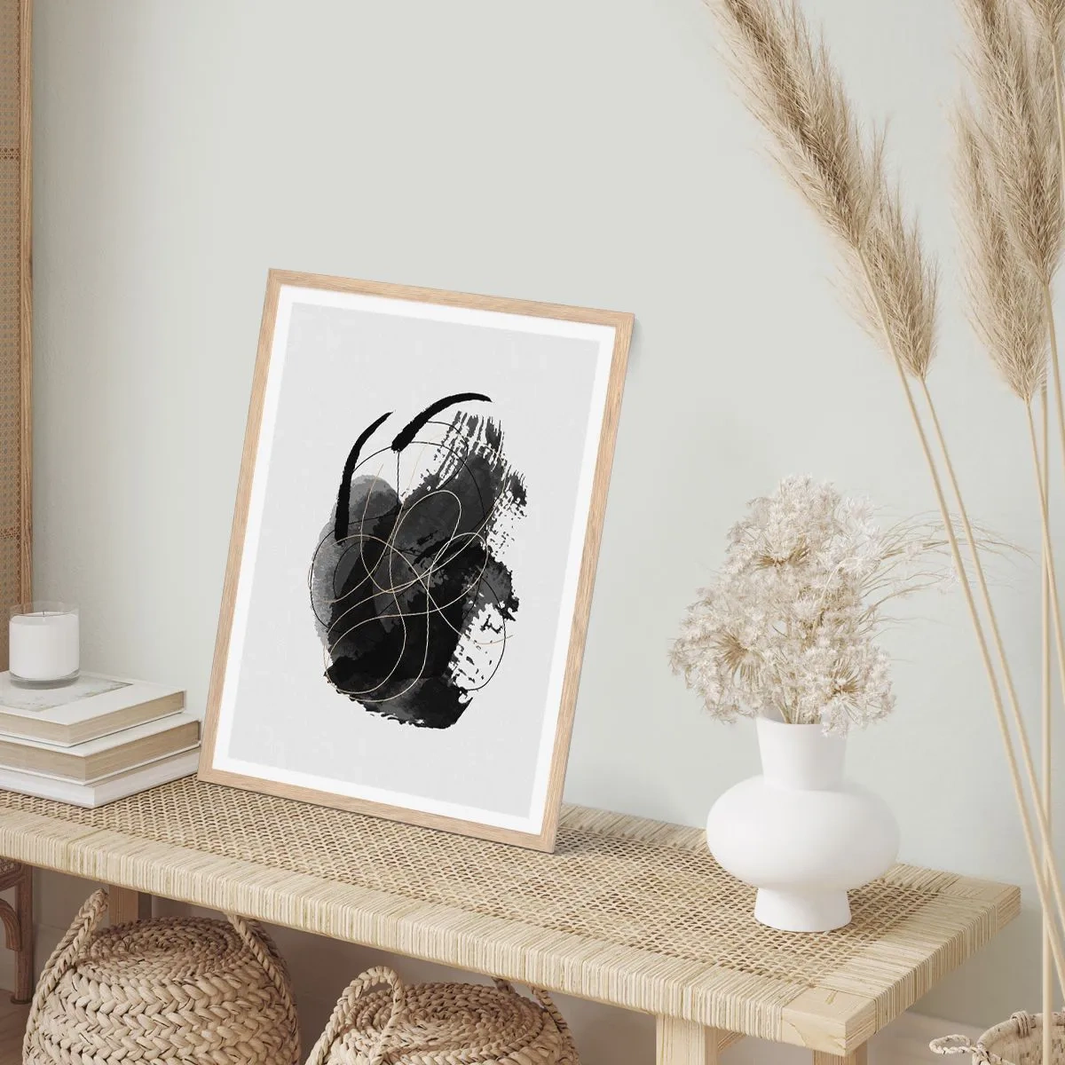 Affiche dans un chêne clair - Poster - Fait de noir - 61x91 cm