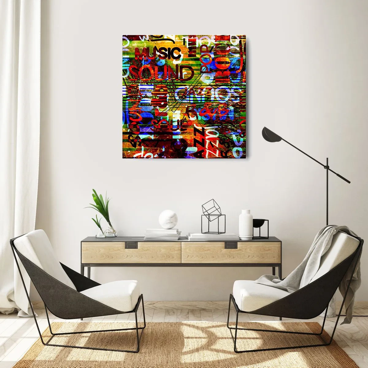 Horloge murale - Pendule murale - Toutes les nuances du son - 30x30 cm