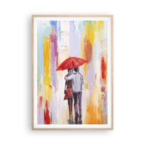 Affiche dans un chêne clair - Poster - Qu'il pleuve encore - 70x100 cm