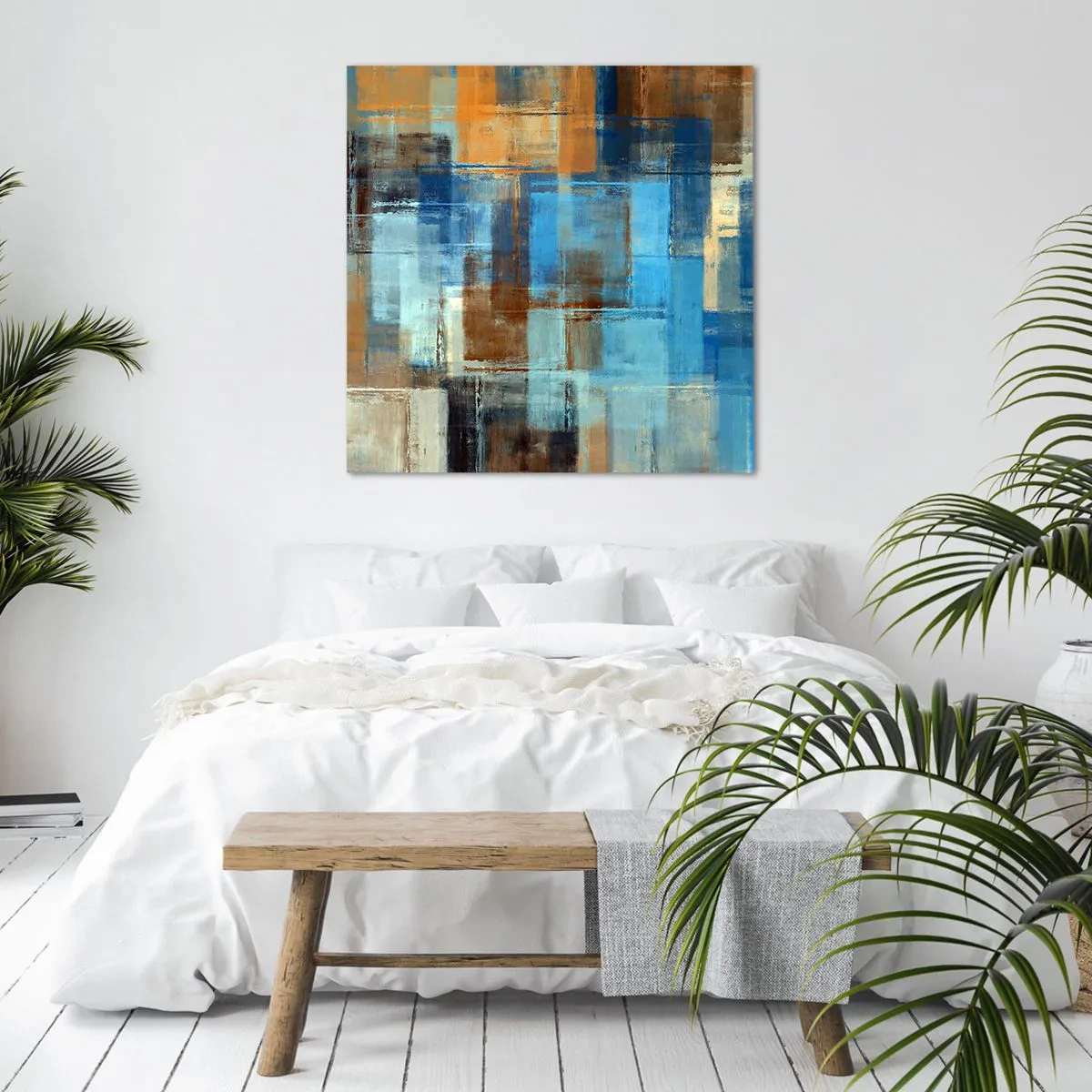 Impression sur toile - Image sur toile - A travers le voile bleu - 30x30 cm