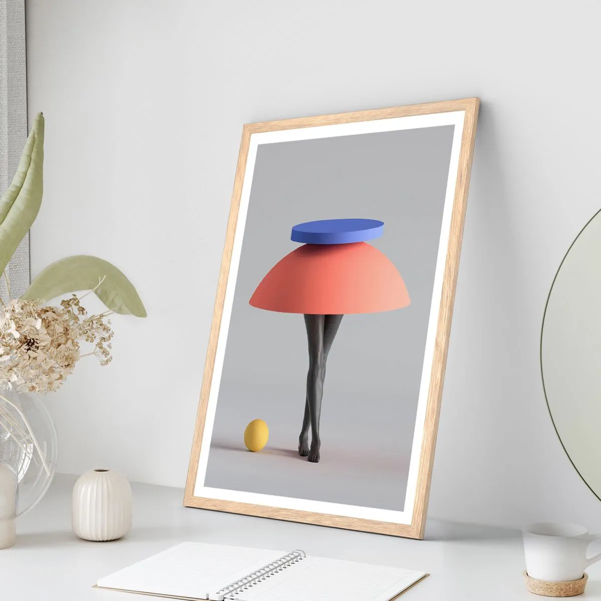 Affiche dans un chêne clair - Poster - Composition surréaliste - 61x91 cm