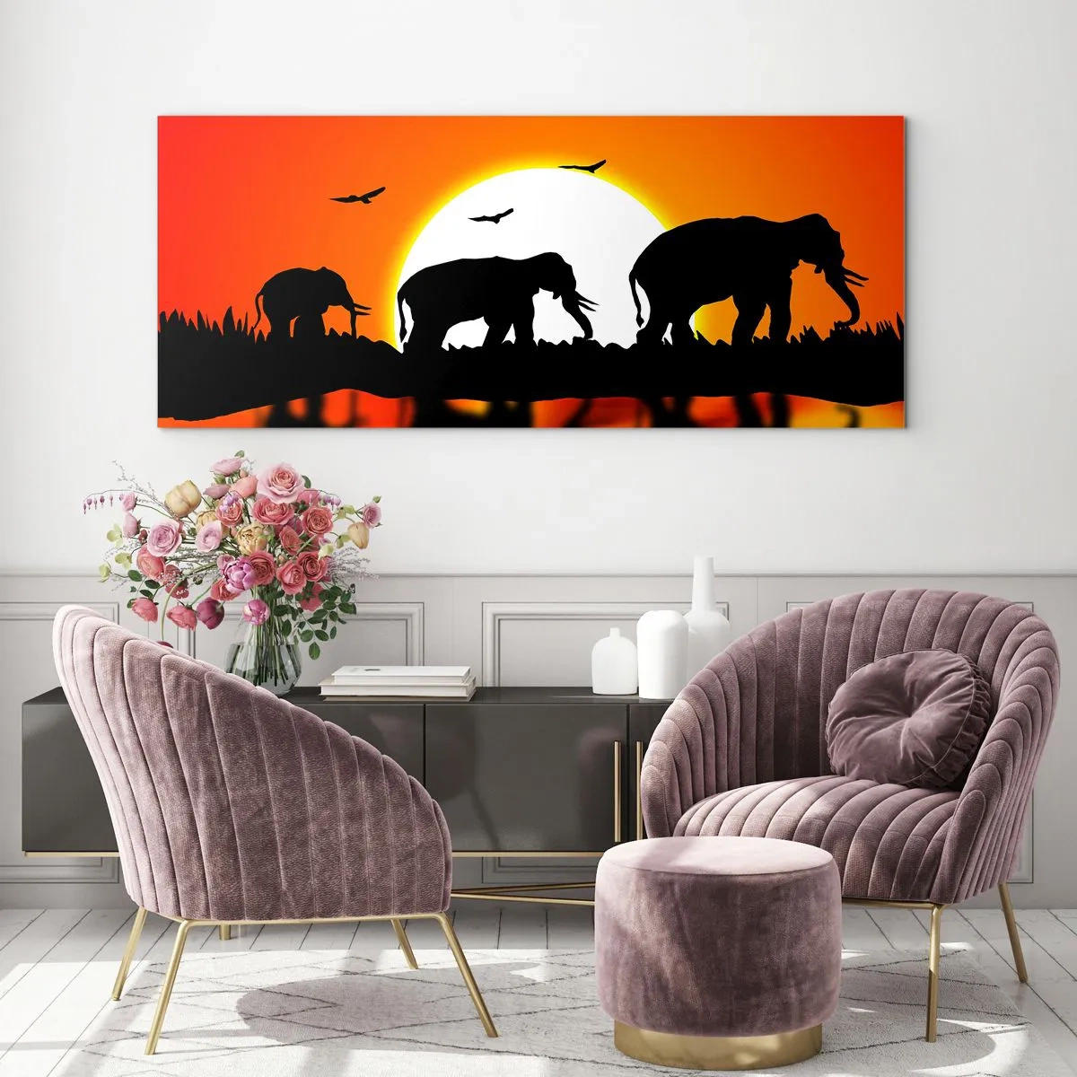 Impression sur verre - Image sur verre - Et le soir pour un petit verre - 90x30 cm