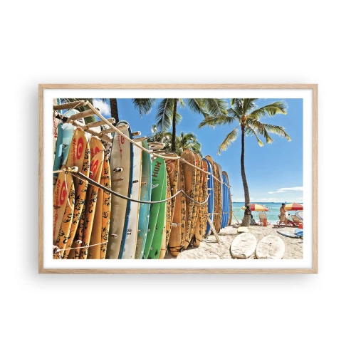 Affiche dans un chêne clair - Poster - Jeux ensoleillés - 91x61 cm