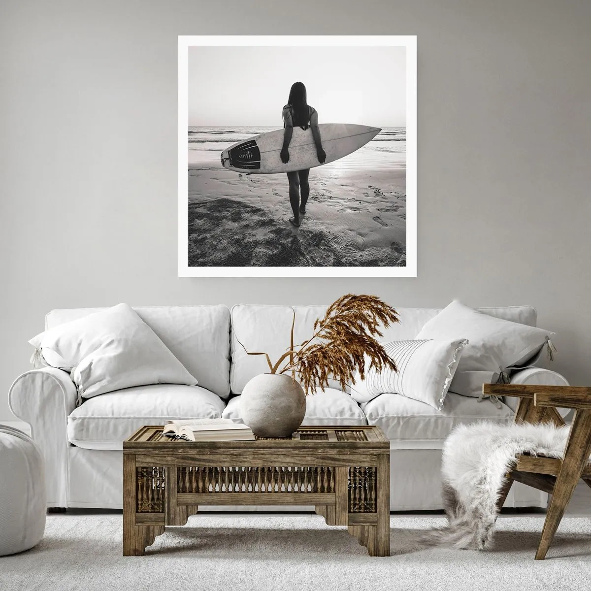 Affiche - Poster - Fille des vagues de la mer - 30x30 cm