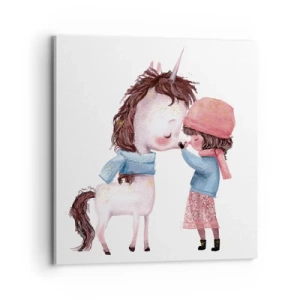 Impression sur toile - Image sur toile - Histoire d'hiver - 70x70 cm