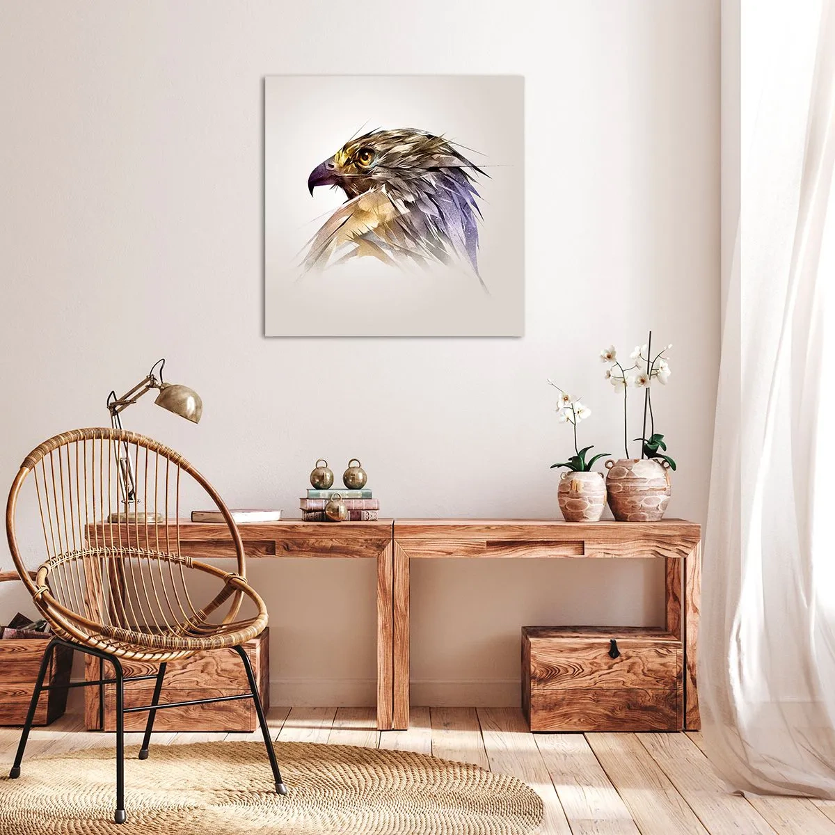 Impression sur toile - Image sur toile - Portrait d'un guerrier - 70x70 cm