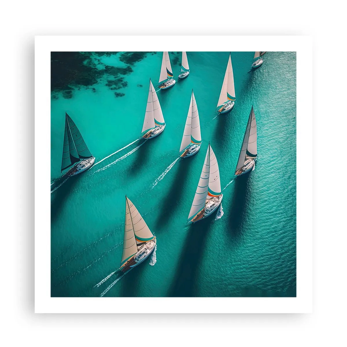 Affiche - Poster - Dans une compétition avec le vent - 60x60 cm