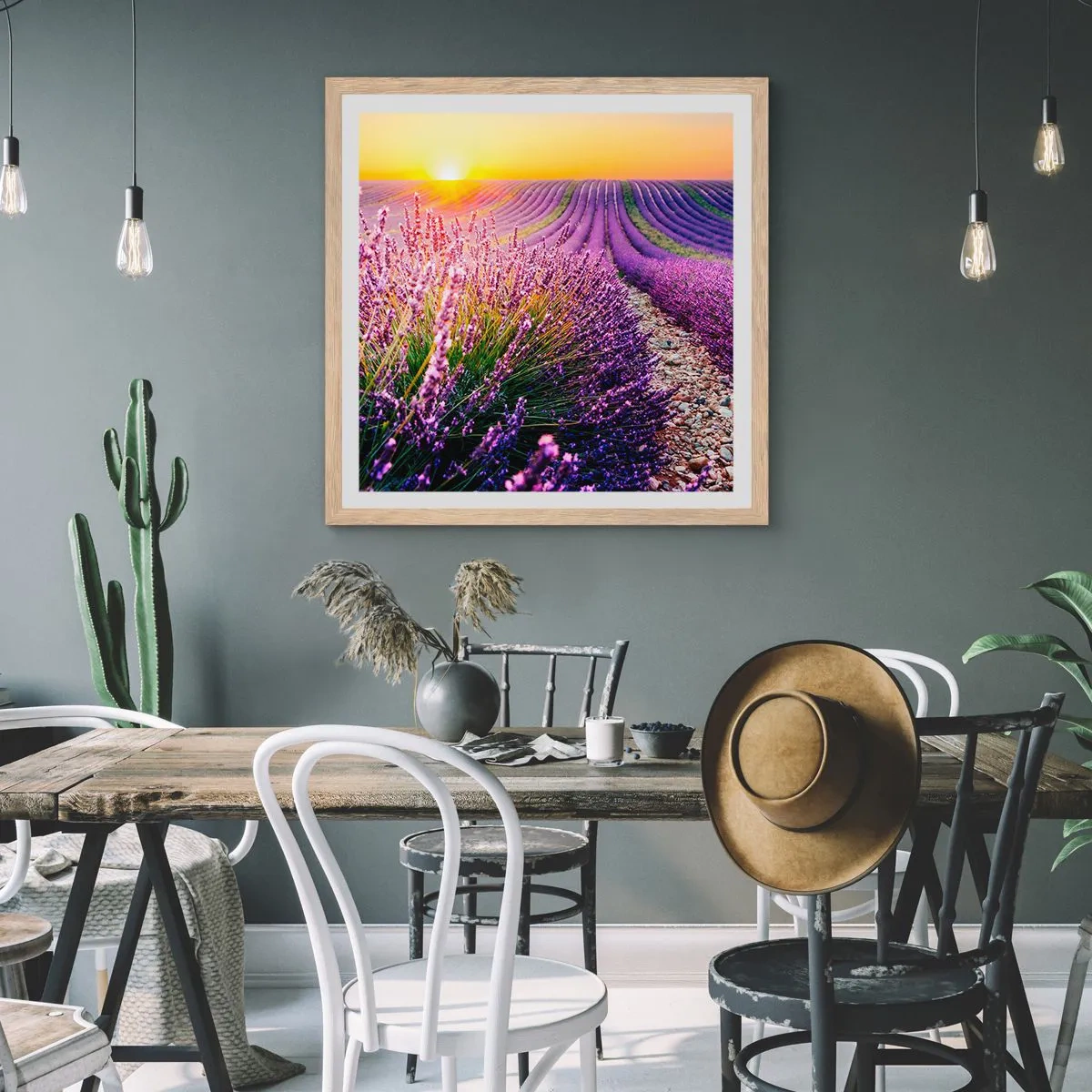 Affiche dans un chêne clair - Poster - Tige parfumée - 40x40 cm